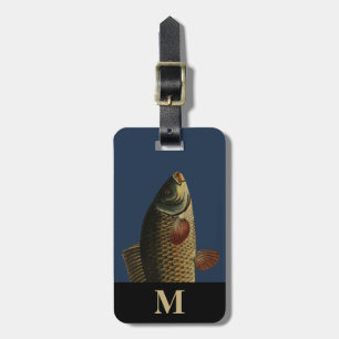 Monogram Travel Grey Green Carp Fish Head Gepäckanhänger