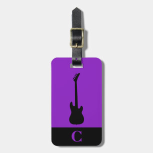 Monogram Travel Music Electric Bass Gitarre Lila Gepäckanhänger