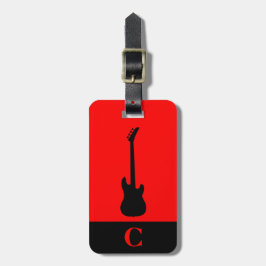 Monogram Travel Music Electric Bass Gitarre Red Gepäckanhänger