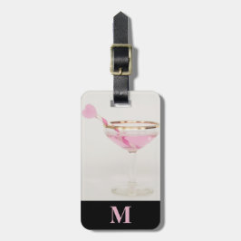 Monogram Travel Pink Heart Valentine Cocktail Gepäckanhänger