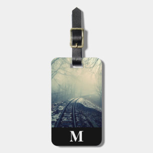 Monogram Travel Winter Snow Bahn durch Nebel Gepäckanhänger