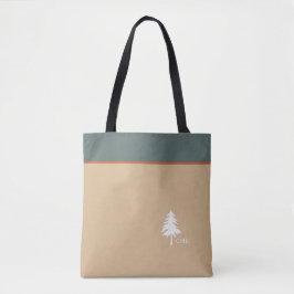 Monogram Tree Green Tan Nature Inspiriert