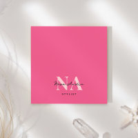 Monogram Trendy Aesthetic Hot Pink Personalisiert