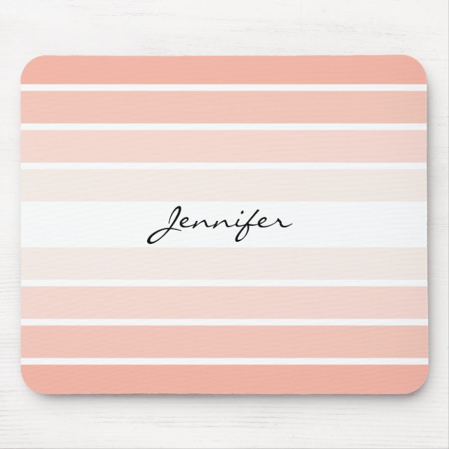 Monogram Trendy Coral Pastel Minimalistisch Mousep Mousepad (Vorne)