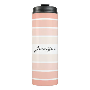 Monogram Trendy Coral Pastel Thermal Tumbler Thermosbecher