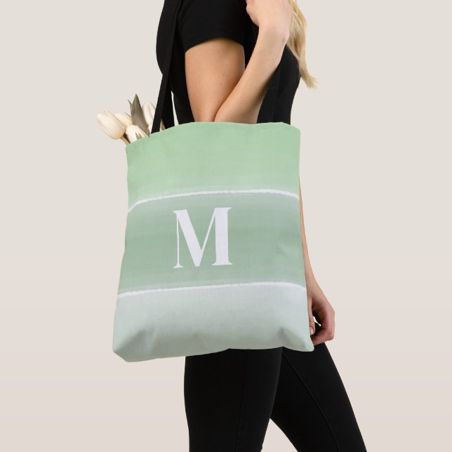 Monogram Trendy Initial Stylish Green Stripes (Von Nahem)