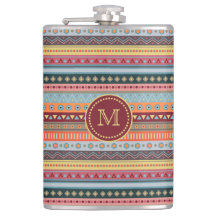 Monogram Tribal farbenfrohe geometrische Muster Fl