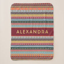 Monogram Tribal Muster farbenfrohe Sherpa Blanket
