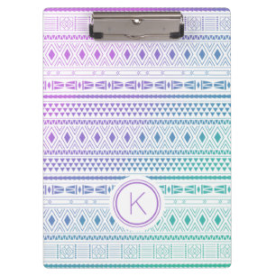 Monogram Tribal Pattern Klemmbrett