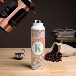 Monogram Trippy Nostalgic Floral Mood Trinkflasche