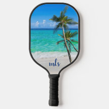 Monogram Tropical Beach Palm Trees