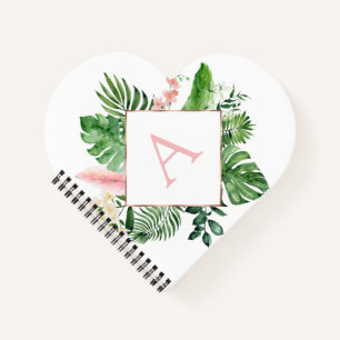 Monogram Tropical Palms Green Notizbuch