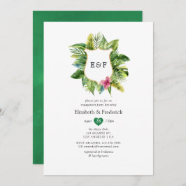 Monogram Tropical Summer Beach Engagement Party Einladung
