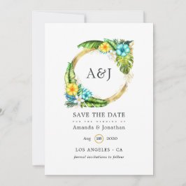 Monogram Tropical Summer Beach Save The Date