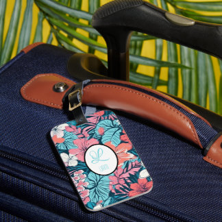 Monogram tropisch-hawaiisch gepäckanhänger