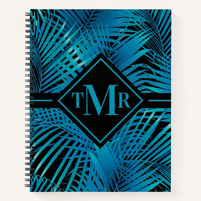 Monogram Turquoise Palm Notizbuch (Vorderseite)