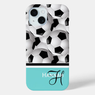 Monogram Turquoise Soccer Ball Muster Case-Mate iPhone Hülle