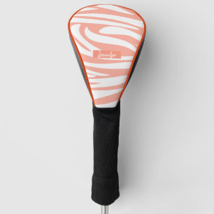 Monogram Turquoise Striped Zebra Muster Trendy Golf Headcover
