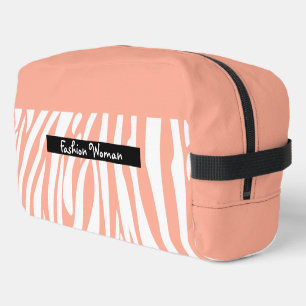 Monogram Turquoise Striped Zebra Muster Trendy Waschbeutel