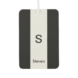 Monogram Two Tone Modern Black and Light Gray Autolufterfrischer