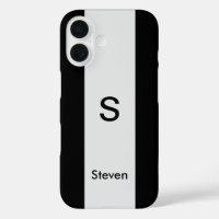 Monogram Two Tone Modern Black and Light Gray