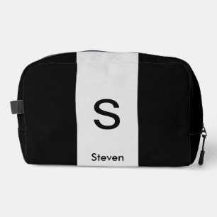 Monogram Two Tone Modern Black and Light Gray Waschbeutel