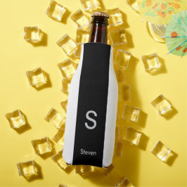 Monogram Two Tone Modern Black and White Flaschenkühler