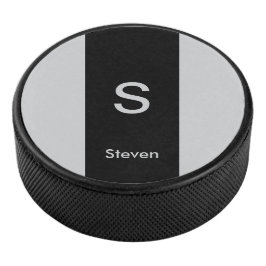 Monogram Two Tone Moderne Schwarz und Grau Eishockey Puck