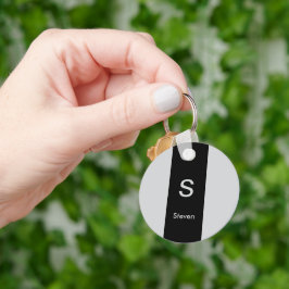 Monogram Two Tone Moderne Schwarz und Grau Schlüsselanhänger