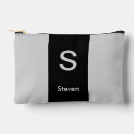 Monogram Two Tone Moderne Schwarz und Grau Zubehörtasche