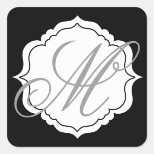 Monogram Umschlag Aufkleber Gefallen Sticker Schwa