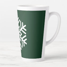 Monogram und Big White Snowflake auf Green Milchtasse