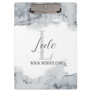 Monogram und Name Affirmation Watercolor Gray Clip Klemmbrett