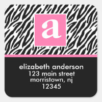 Monogram und Zebra Address Labels