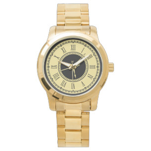 Monogram Unisex Gold Oversibel Armbanduhr