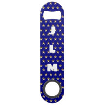 Monogram USA Gold und Blue Star Design