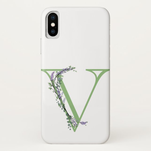 Monogram V Lavendel Eucalyptus Case-Mate iPhone Hülle (Rückseite)