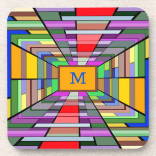 Monogram Vanishing Point Vortex Getränkeuntersetzer