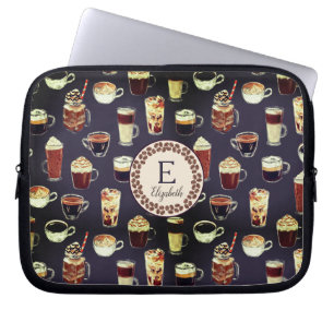 Monogram Venti Coffee Lover Fall Dunkel Lila Laptopschutzhülle