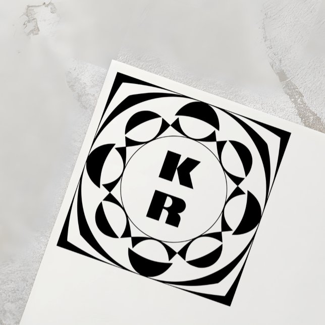 Monogram Vertical Initials Self-Inking Stamp Permastempel (Von Creator hochgeladen)