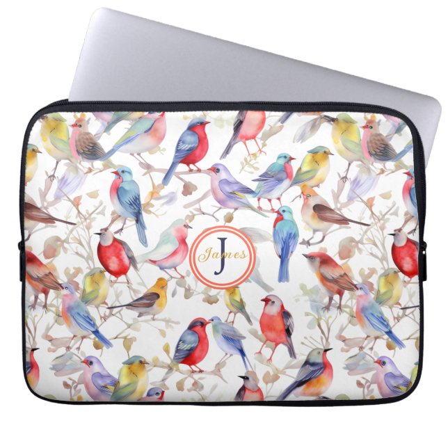 Monogram Verzauberung Wasserfarbenmuster Laptopschutzhülle (Vorderseite)