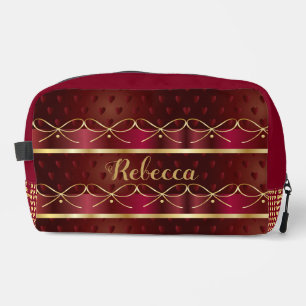 Monogram Vintag Burgundy Color Luxury Gold Decke Waschbeutel