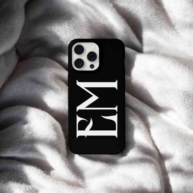 Monogram Vintag Chic Black iPhone Hülle (Von Creator hochgeladen)