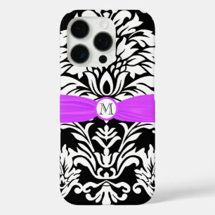 Monogram Vintag Damask Floral Pattern iPhone 16 Pro Hülle