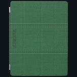 Monogram Vintag Dark Green Imitats Leather iPad Hülle<br><div class="desc">Coole grüne Farbtöne Vintages Lederlook(Image) mit Nahteffekt (Image Effect) und anpassbarer Monogramm</div>