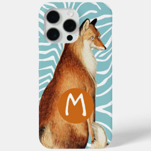 Monogram Vintag Fox Art Limon Wood Pattern iPhone Case-Mate iPhone Hülle