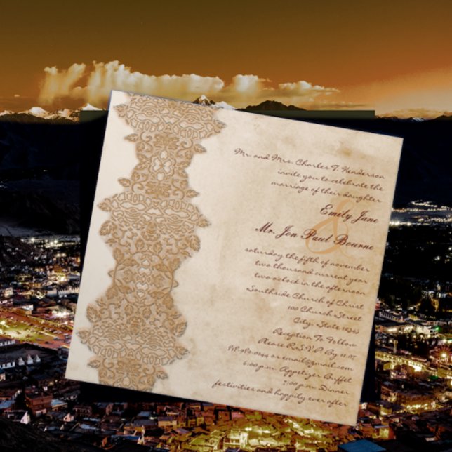 Monogram Vintag Mittelmeer Griechische Hochzeit Einladung (Von Creator hochgeladen)