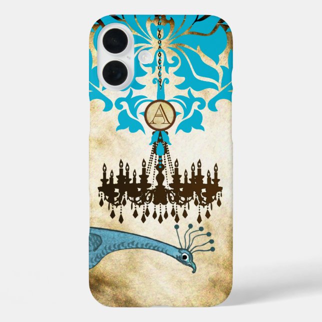 Monogram Vintag Peacock Kronleuchter Case-Mate iPhone Hülle (Rückseite)