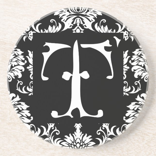 Monogram Vintag T Wedding Anniversary Untersetzer (Vorne)