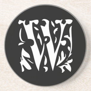 Monogram Vintag W Wedding Anniversary Untersetzer